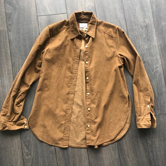 Aritzia Wilfred free fia tan corduroy shirt XXS - Picture 3 of 3